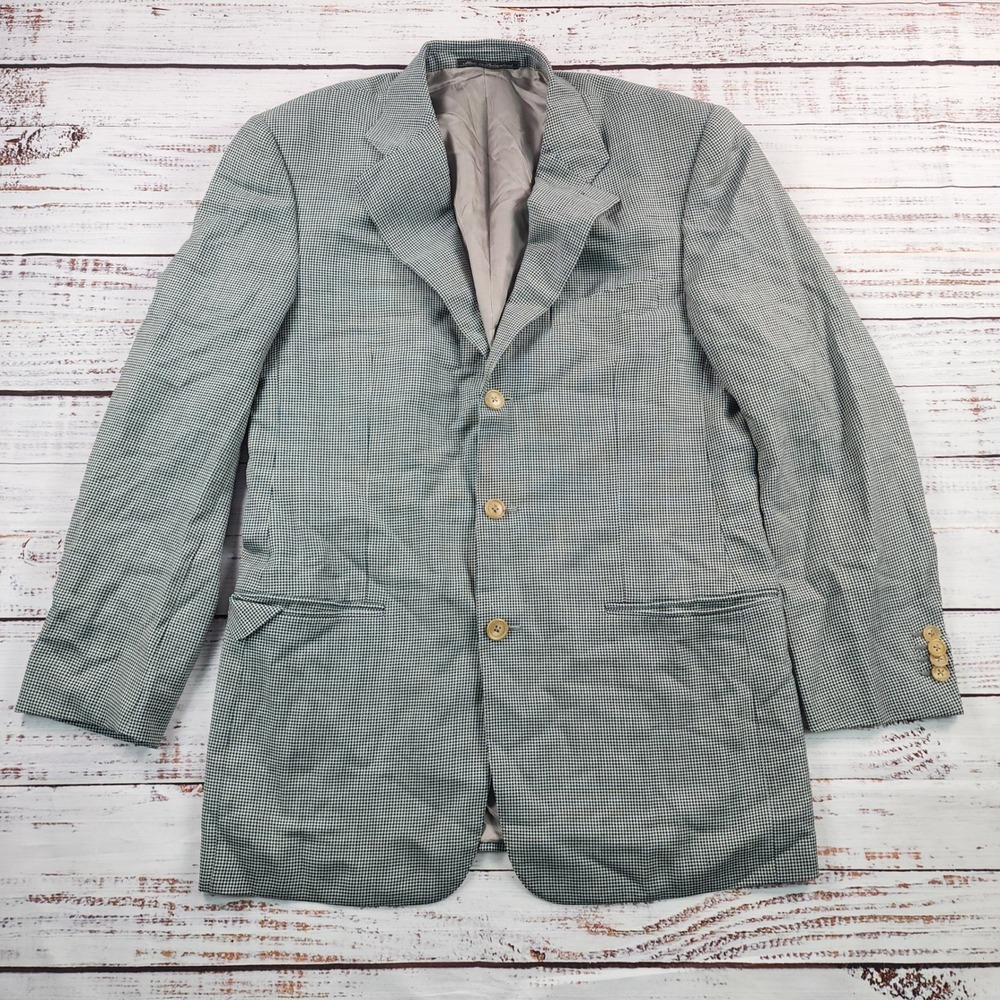Ermenegildo Zegna High Performance Sport Coat Mens 48 US 38 Green Wool Check